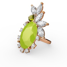 Arinna Yüzük - Neon sarı akrilik 8 ayar rose altın yüzük (0.48 karat) #10cgfvn