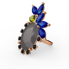 Arinna Yüzük - Füme akrilik 14 ayar altın yüzük #10z1j89