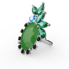 Arinna Yüzük - Neon yeşil akrilik 925 ayar gümüş yüzük #11sxpc9