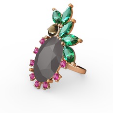 Arinna Yüzük - Füme akrilik 14 ayar altın yüzük #1261795