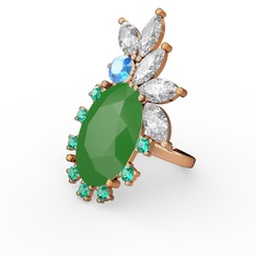 Arinna Yüzük - Neon yeşil akrilik 18 ayar altın yüzük #12n5ago