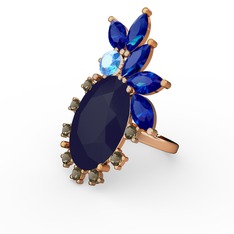 Arinna Yüzük - Lacivert akrilik 8 ayar rose altın yüzük #12uexh4