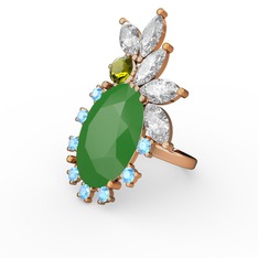 Arinna Yüzük - Neon yeşil akrilik 8 ayar rose altın yüzük #14cz9aq