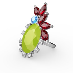 Neon sarı akrilik 925 ayar gümüş yüzük