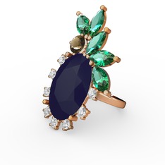 Arinna Yüzük - Lacivert akrilik 14 ayar rose altın yüzük (0.48 karat) #14oz4kf