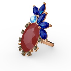 Arinna Yüzük - Kırmızı akrilik 14 ayar rose altın yüzük #14rkg0i