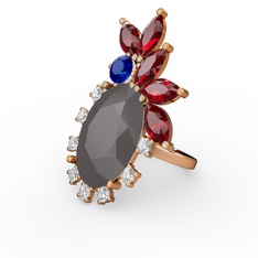 Füme akrilik 14 ayar rose altın yüzük