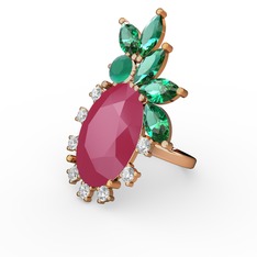 Neon pembe akrilik 14 ayar altın yüzük (0.48 karat)