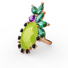 Arinna Yüzük - Neon sarı akrilik 8 ayar altın yüzük #15zi1gg