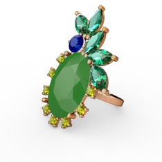 Arinna Yüzük - Neon yeşil akrilik 8 ayar rose altın yüzük #16dstla