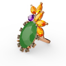 Arinna Yüzük - Neon yeşil akrilik 8 ayar altın yüzük #16q1tej