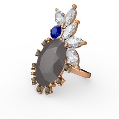 Arinna Yüzük - Füme akrilik 18 ayar rose altın yüzük #17h2rg4