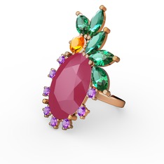 Arinna Yüzük - Neon pembe akrilik 8 ayar altın yüzük #17yuoe