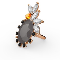 Arinna Yüzük - Füme akrilik 14 ayar rose altın yüzük #18o1kub