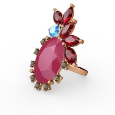 Arinna Yüzük - Neon pembe akrilik 8 ayar altın yüzük #19824kq