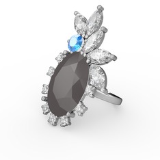 Arinna Yüzük - Füme akrilik 18 ayar beyaz altın yüzük (0.48 karat) #19jma9z