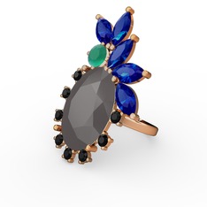 Arinna Yüzük - Füme akrilik 18 ayar rose altın yüzük #19mviee