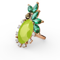 Arinna Yüzük - Neon sarı akrilik 18 ayar altın yüzük (0.48 karat) #19qnrvr