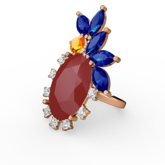 Arinna Yüzük - Kırmızı akrilik 14 ayar rose altın yüzük (0.48 karat) #19ywgsf