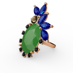 Arinna Yüzük - Neon yeşil akrilik 18 ayar altın yüzük #19yy0zk