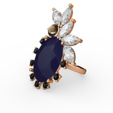 Arinna Yüzük - Lacivert akrilik 18 ayar rose altın yüzük #1agpxo1