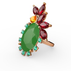 Arinna Yüzük - Neon yeşil akrilik 14 ayar rose altın yüzük #1aim62f