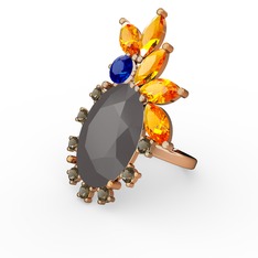 Arinna Yüzük - Füme akrilik 18 ayar rose altın yüzük #1as8tyj