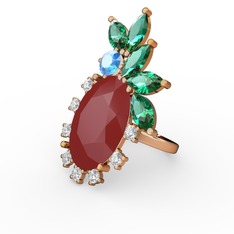 Arinna Yüzük - Kırmızı akrilik 18 ayar altın yüzük #1au9z44