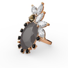 Arinna Yüzük - Füme akrilik 14 ayar altın yüzük #1cf4i8x