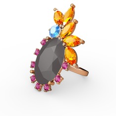 Arinna Yüzük - Füme akrilik 18 ayar rose altın yüzük #1cnfgzk