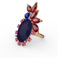 Arinna Yüzük - Lacivert akrilik 8 ayar altın yüzük #1cuhti6