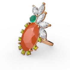 Arinna Yüzük - Neon turuncu akrilik 8 ayar altın yüzük #1cvaaxx