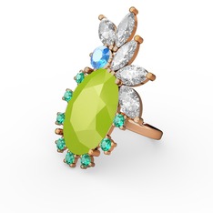 Arinna Yüzük - Neon sarı akrilik 18 ayar altın yüzük #1dsfdns