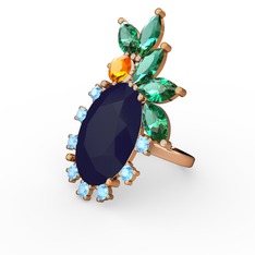 Arinna Yüzük - Lacivert akrilik 8 ayar rose altın yüzük #1dtg7ju