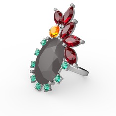 Arinna Yüzük - Füme akrilik 925 ayar gümüş yüzük #1eayiyi