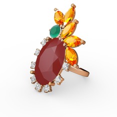 Arinna Yüzük - Kırmızı akrilik 8 ayar rose altın yüzük #1eqou4w