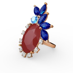 Arinna Yüzük - Kırmızı akrilik 18 ayar altın yüzük (0.48 karat) #1f5kq5g