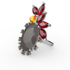 Arinna Yüzük - Füme akrilik 925 ayar gümüş yüzük #1f7irgz