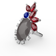 Arinna Yüzük - Füme akrilik 18 ayar beyaz altın yüzük #1f9q501