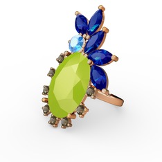 Arinna Yüzük - Neon sarı akrilik 14 ayar rose altın yüzük #1fupi3d