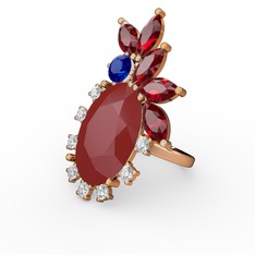 Arinna Yüzük - Kırmızı akrilik 18 ayar altın yüzük (0.48 karat) #1go6weo