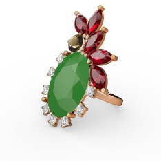 Arinna Yüzük - Neon yeşil akrilik 18 ayar rose altın yüzük #1gvc48i