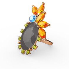 Arinna Yüzük - Füme akrilik 14 ayar altın yüzük #1h3ndhg