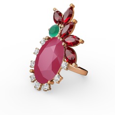 Arinna Yüzük - Neon pembe akrilik 8 ayar rose altın yüzük #1hk13pu