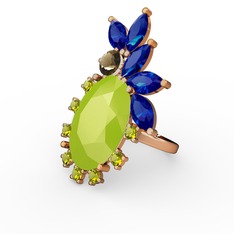 Arinna Yüzük - Neon sarı akrilik 14 ayar altın yüzük #1i6lvmt