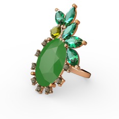 Arinna Yüzük - Neon yeşil akrilik 8 ayar altın yüzük #1il9sr6