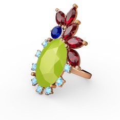 Arinna Yüzük - Neon sarı akrilik 8 ayar rose altın yüzük #1iw9fst