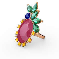 Arinna Yüzük - Neon pembe akrilik 14 ayar altın yüzük #1jbiqde