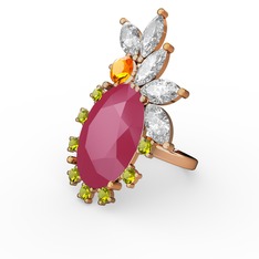 Neon pembe akrilik 925 ayar altın kaplama gümüş yüzük