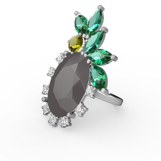 Arinna Yüzük - Füme akrilik 14 ayar beyaz altın yüzük (0.48 karat) #1kby308